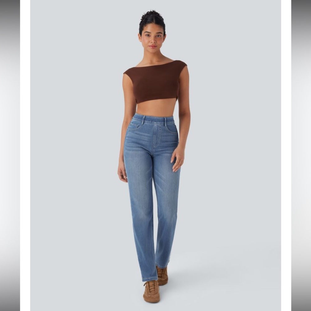 HALARA Denim Blue Straight Jeans Medium‎